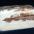 Holiday Pattern Covered Butter Dish, TransferewareNasco Japan