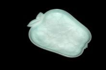Apple Shape Milk Glass Dish /Tray with Blossoms