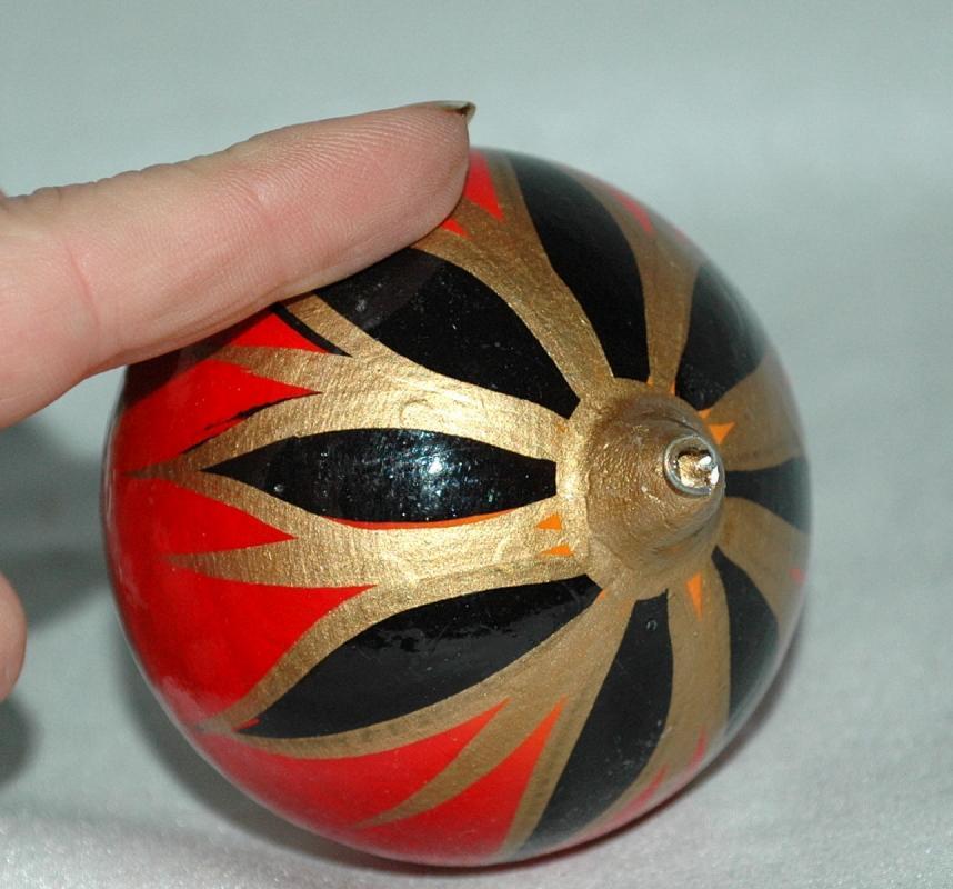 Hand Painted Ceramic Clay Mexican Christmas ornament bulb.