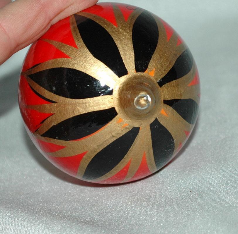 Hand Painted Ceramic Clay Mexican Christmas ornament bulb.