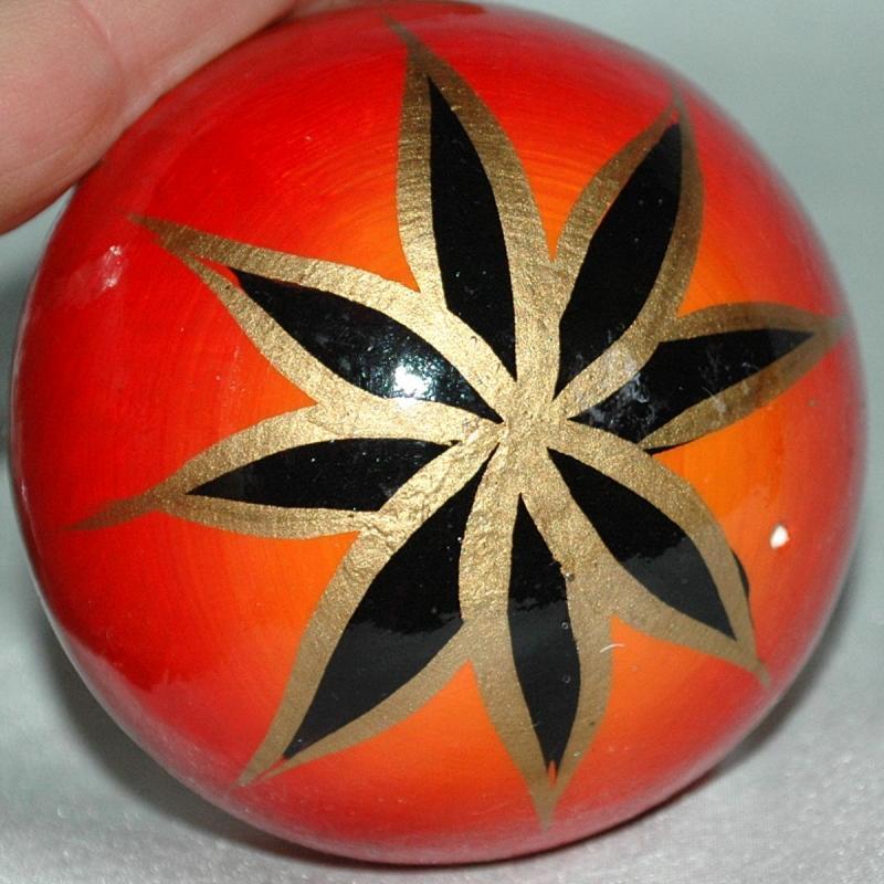 Hand Painted Ceramic Clay Mexican Christmas ornament bulb.