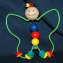 Adorable Wood Bead & Metal Butterfly Baby Toy / Rattle