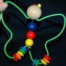 Adorable Wood Bead & Metal Butterfly Baby Toy / Rattle