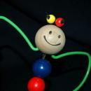 Adorable Wood Bead & Metal Butterfly Baby Toy / Rattle