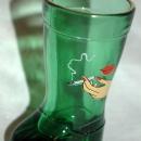 Mod Dep Green Boot Shot Glass , Woman's LIps and Hand with Cigarette