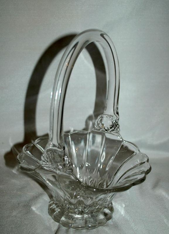 Crystal Clear Blown Glass Brides Basket