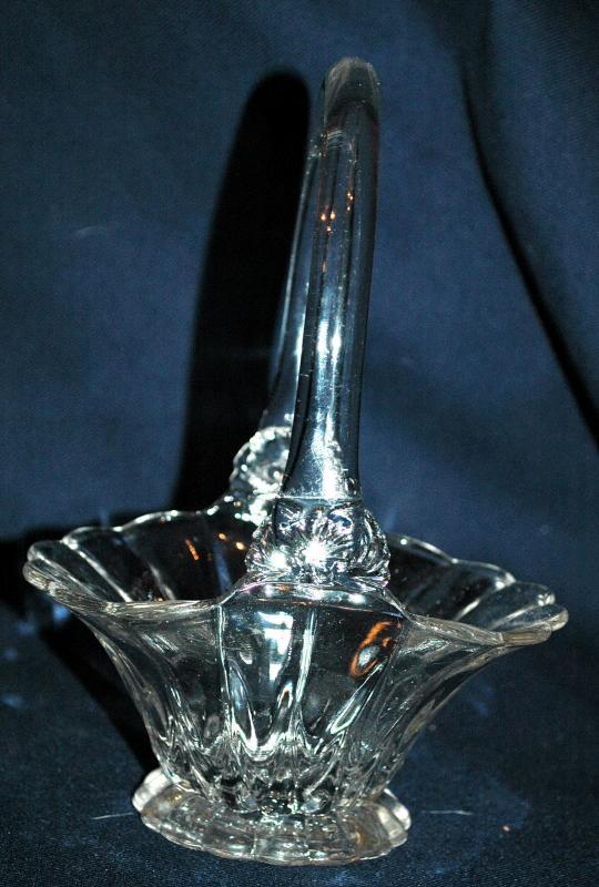 Crystal Clear Blown Glass Brides Basket