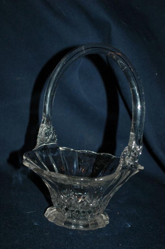 Crystal Clear Blown Glass Brides Basket