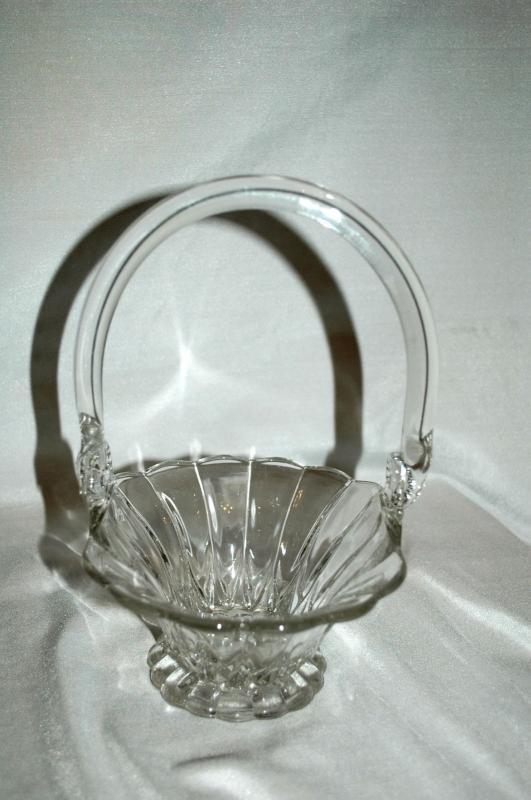Crystal Clear Blown Glass Brides Basket