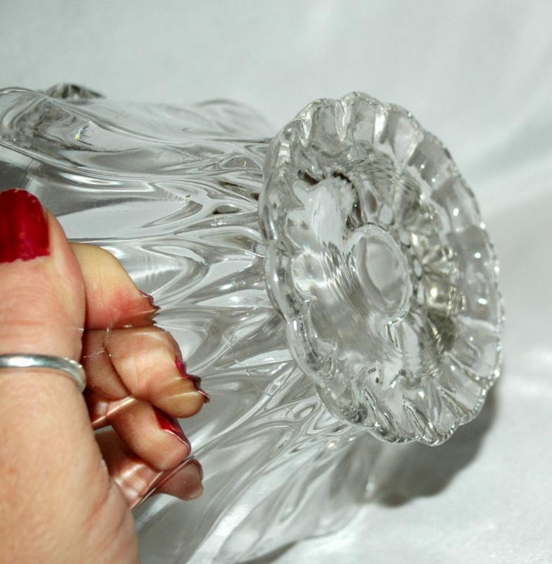 Crystal Clear Blown Glass Brides Basket