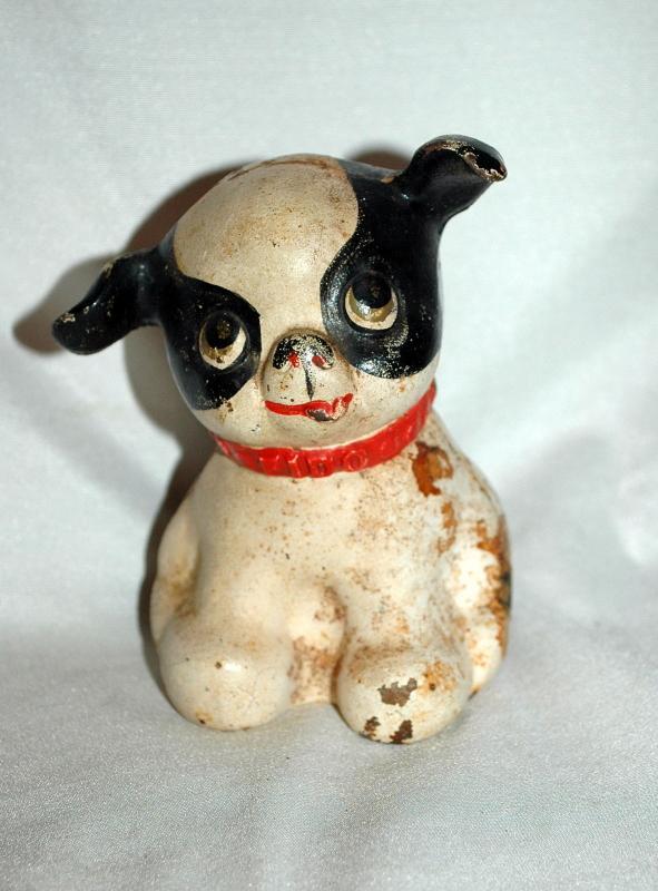 Hubley Cast Iron, Still Bank, Fido Dog, Mfg. c 1914