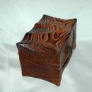 Vintage Hand Crafted Wood One Drawer Trinket Box or Chest / Darkened Wood Grain