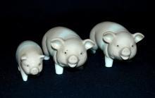 Set of 3 Otagiri Pigs , Family