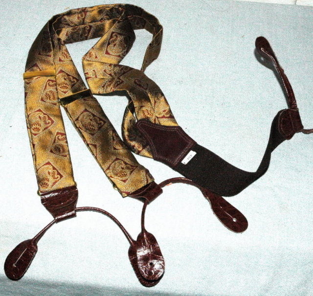 Maroon and Bronze Silk Suspenders