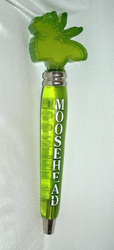 Moosehead Acrylic Beer Tap Handle, Moosehead Beer of Canada Green Translucent
