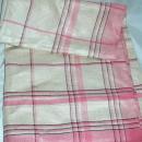 Linen Table Cloth Pink, Cream and Black Plaid