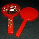 Asian Lacquer-Ware Vanity Hand Mirror Set (2 nesting mirrors)