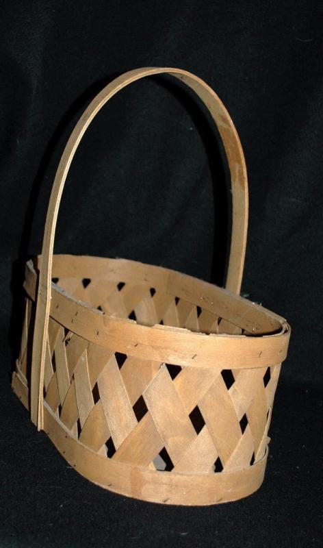 Vintage Splint Oak, Bent Wood Basket