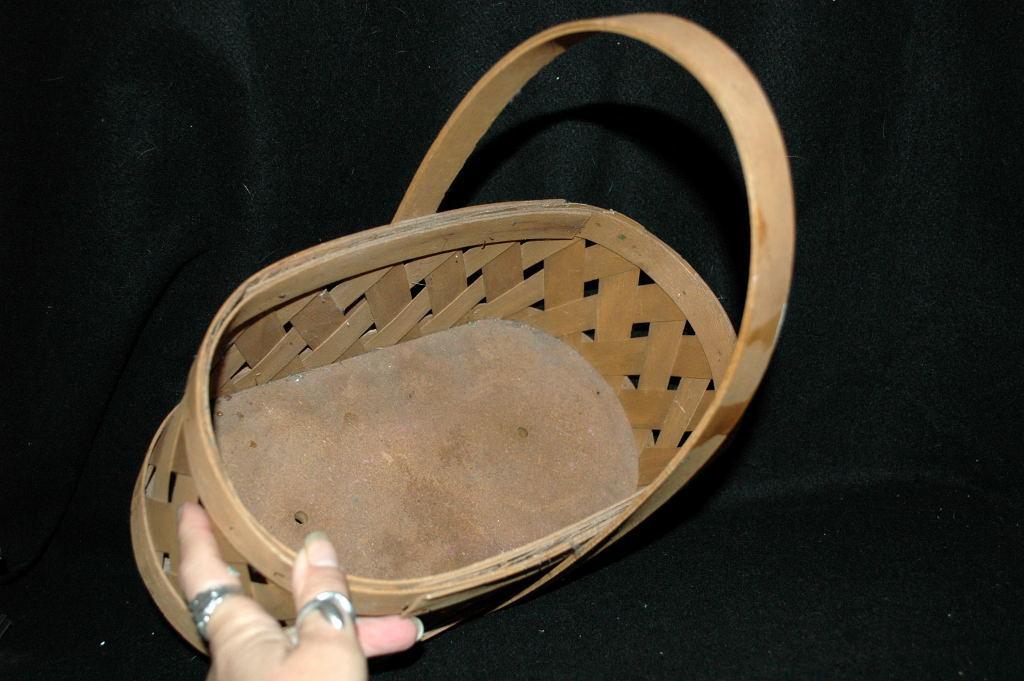 Vintage Splint Oak, Bent Wood Basket