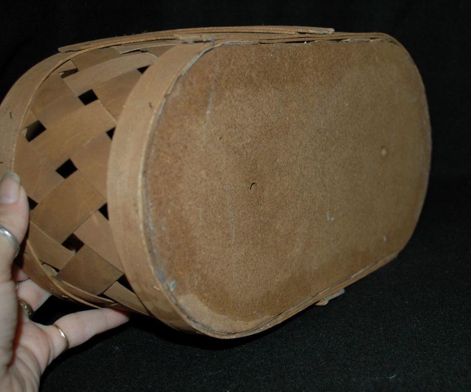 Vintage Splint Oak, Bent Wood Basket