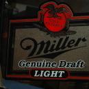 MILLER GOLD FILTERED GENUINE DRAFT LIGHT GLASS BAR MIRROR