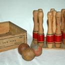 Milton Bradley Co. Ten Pins Wooden Miniature Bowling Game Complete in Box