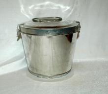 Old W. German Tin Steam Pudding Baking Mold with Clamp Down Lid