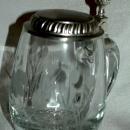 Etched Crystal German Beer Mug Stein marked 92% BMF-ZINN West Germany