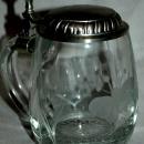 Etched Crystal German Beer Mug Stein marked 92% BMF-ZINN West Germany