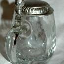 Etched Crystal German Beer Mug Stein marked 92% BMF-ZINN West Germany