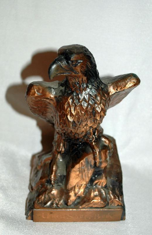 Vintage Metal Eagle Bank, Banthrico Inc. Chicago USA Copper Bronze United Savings Bank