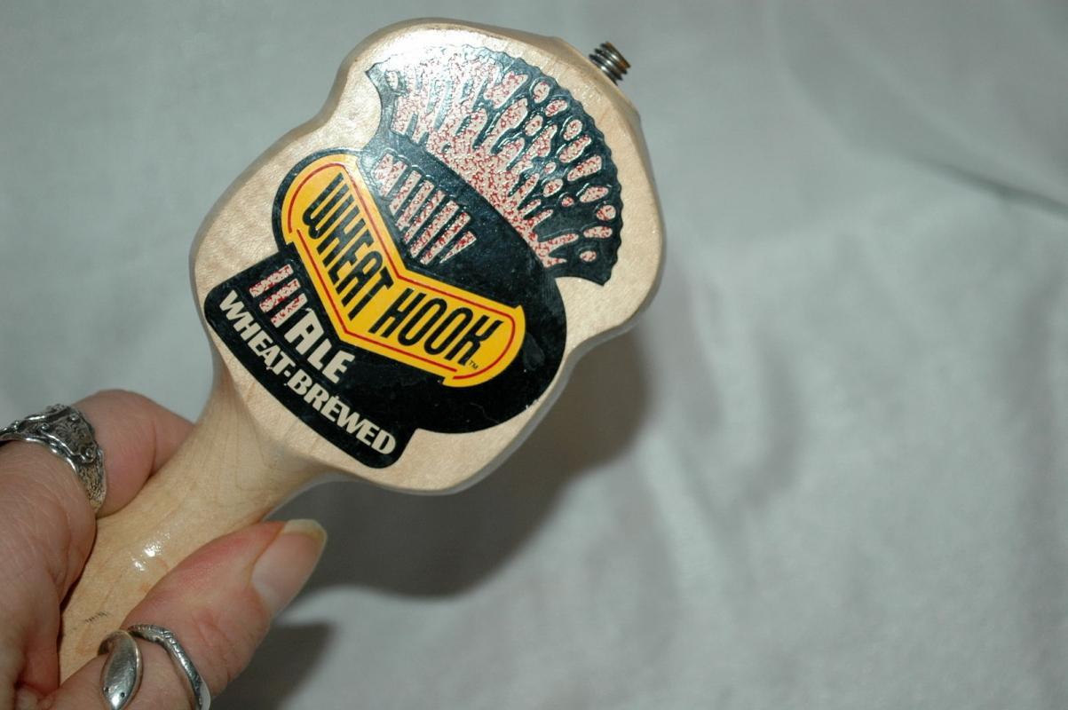 Wheat Hook Ale, Wheat Brewed Wood Tap Handle