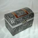 Dome Lid Elephant Copper & Silver Trinket Jewelry Chest Box