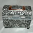 Dome Lid Elephant Copper & Silver Trinket Jewelry Chest Box