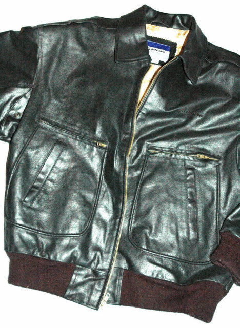 Boeing issue black leather flight jacket