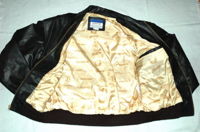 Boeing issue black leather flight jacket