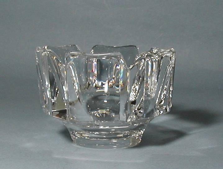 ORREFORS Hand blown in Sweden, Crystal Corona Bowl designed by Lars Hellsten