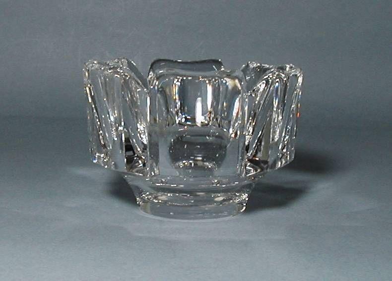 ORREFORS Hand blown in Sweden, Crystal Corona Bowl designed by Lars Hellsten