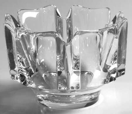 ORREFORS Hand blown in Sweden, Crystal Corona Bowl designed by Lars Hellsten