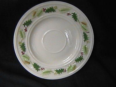 Belleek Christmas Holly Pattern Cup & Saucer - Ireland