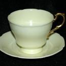 Paragon By Appointment H M The Queen & H M Queen Mary Fine Bone China England Tea Cup with Saucer Yellow with Gold
