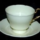 Paragon By Appointment H M The Queen & H M Queen Mary Fine Bone China England Tea Cup with Saucer Yellow with Gold