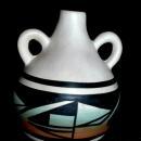 Native American 2 Handled Pottery Vase, Signed Anthony Navajo