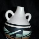 Native American 2 Handled Pottery Vase, Signed Anthony Navajo