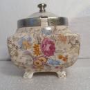 Sandland Ware Lancaster & Sandland L.T.D. Hanely England Lidded Jam or Sugar Bowl Chintz Rose