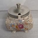 Sandland Ware Lancaster & Sandland L.T.D. Hanely England Lidded Jam or Sugar Bowl Chintz Rose