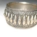 Antique Florence Italy Silver Hinged Cuff Bracelet.