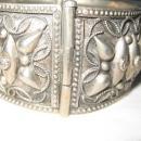 Antique Florence Italy Silver Hinged Cuff Bracelet.