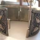 Antique Florence Italy Silver Hinged Cuff Bracelet.