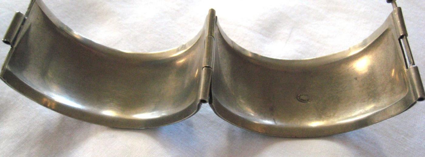 Antique Florence Italy Silver Hinged Cuff Bracelet.